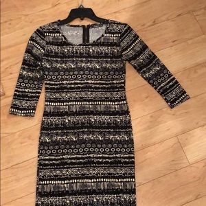 Cute black/tan shape flattering dress
